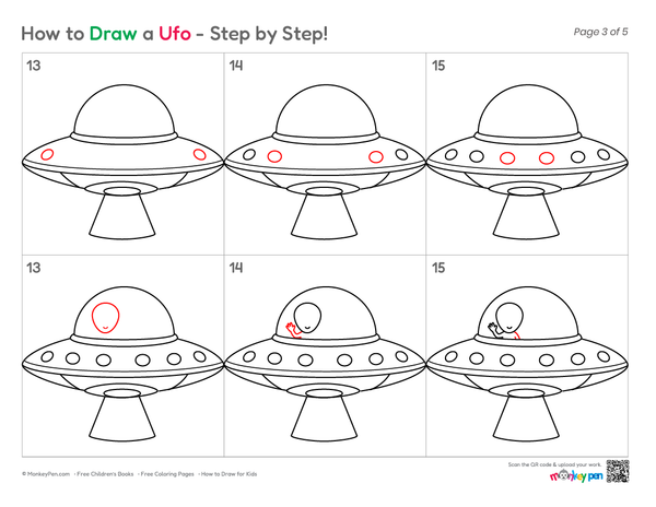 How to Draw a UFO – Easy Step-by-Step Spacecraft Drawing for Kids