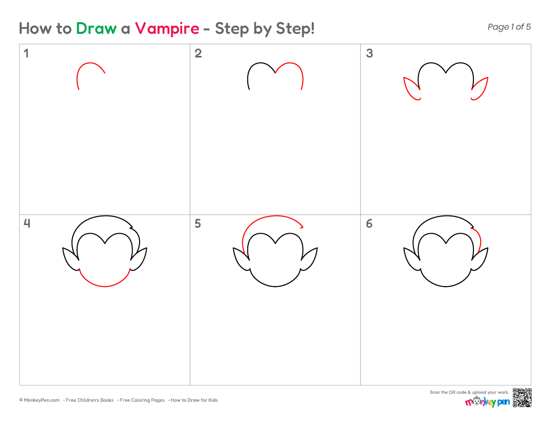 How to Draw a Vampire – Step-by-Step Halloween Drawing for Kids