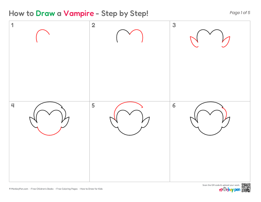 How to Draw a Vampire – Step-by-Step Halloween Drawing for Kids
