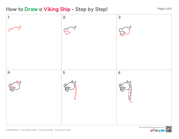 How to Draw a Viking Ship – Step-by-Step Ship Drawing for Kids