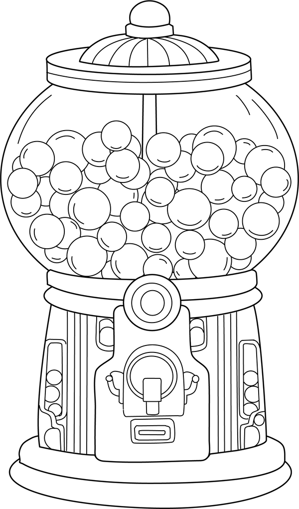 Gum Ball Machine Coloring Page