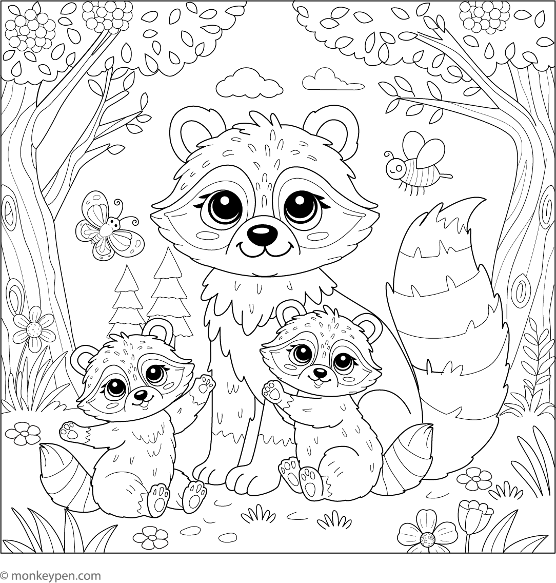Raccoon Family raccoon-family