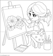 Canvas Coloring Examples Image Free Printable Child Painting on Canvas Coloring Page