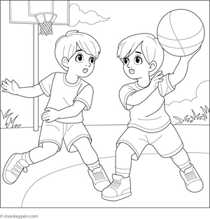 Basketball coloring page – free printable for kids to color and enjoy