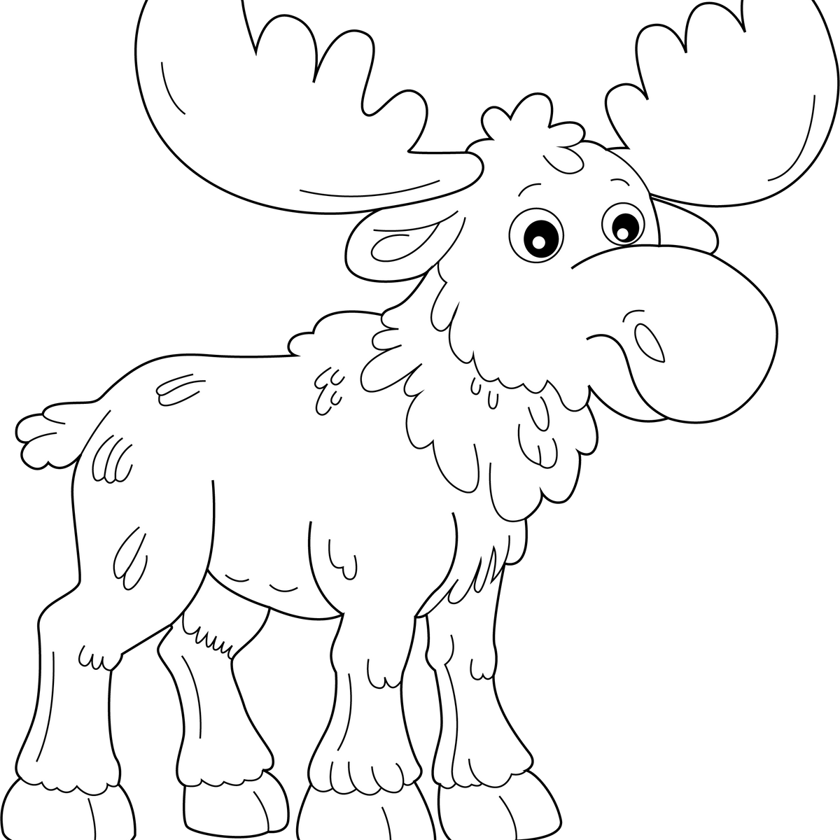 Moose Free Printable Coloring Page PDF for Kids