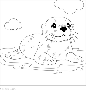 Sea Otter coloring page – free printable for kids to color and enjoy