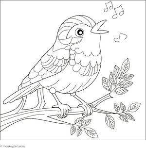 Nightingale coloring page – free printable for kids to color and enjoy