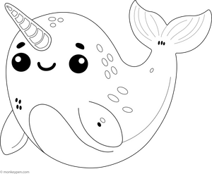 Narwhal coloring page – free printable for kids to color and enjoy