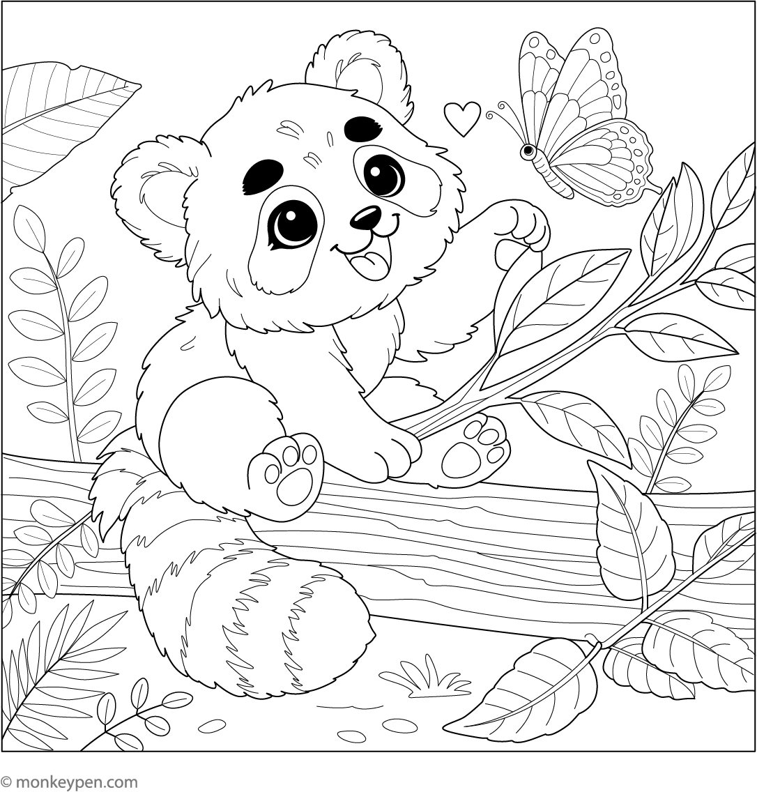 Red Panda With Butterfly Red panda with butterfly