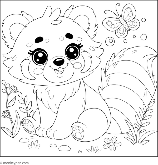 Red panda Coloring Book