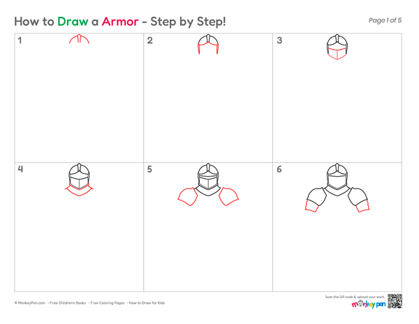 How to Draw Armor – Step-by-Step Knight Drawing for Kids