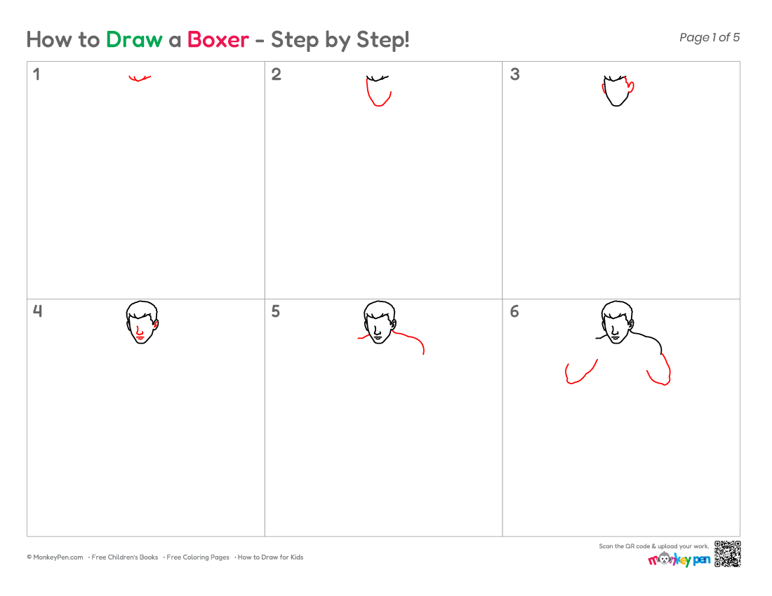 How to Draw a Boxer – Easy Step-by-Step Sports Character Drawing for K