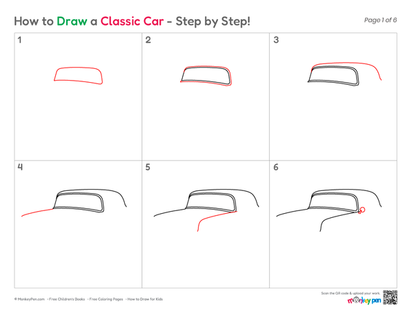 How to Draw a Classic Car – Easy Step-by-Step Vehicle Drawing for Kids