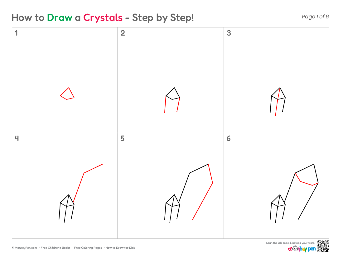 How to Draw Crystals – Simple Step-by-Step Gem Drawing for Kids