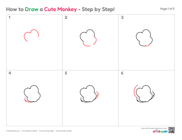 How to Draw a Cute Monkey – Simple Step-by-Step Animal Drawing for Kids