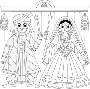 Indian Puppet coloring page – fun and educational printable for children