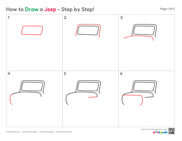 How to Draw a Jeep – Step-by-Step Vehicle Drawing for Kids