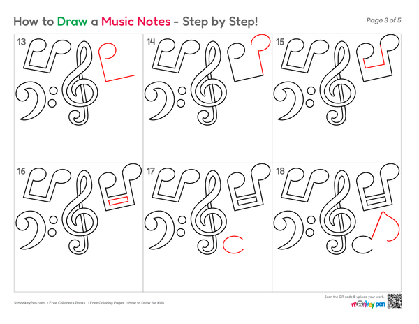 How to Draw Music Notes – Easy Step-by-Step Music Drawing for Kids