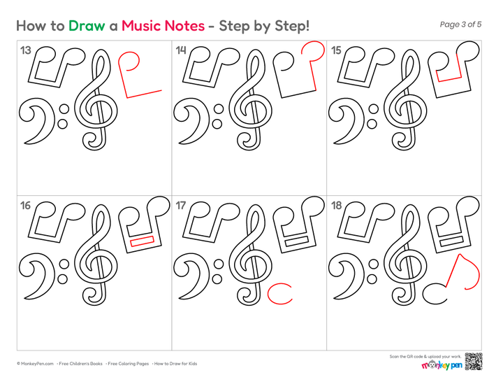 How to Draw Music Notes – Step-by-Step Music Drawing for Kids