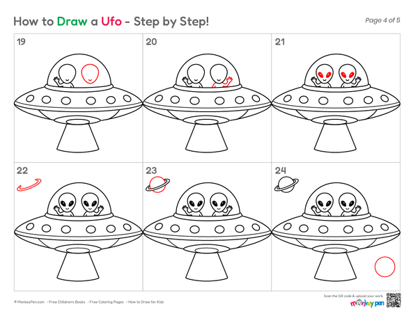 How to Draw a UFO – Easy Step-by-Step Spacecraft Drawing for Kids