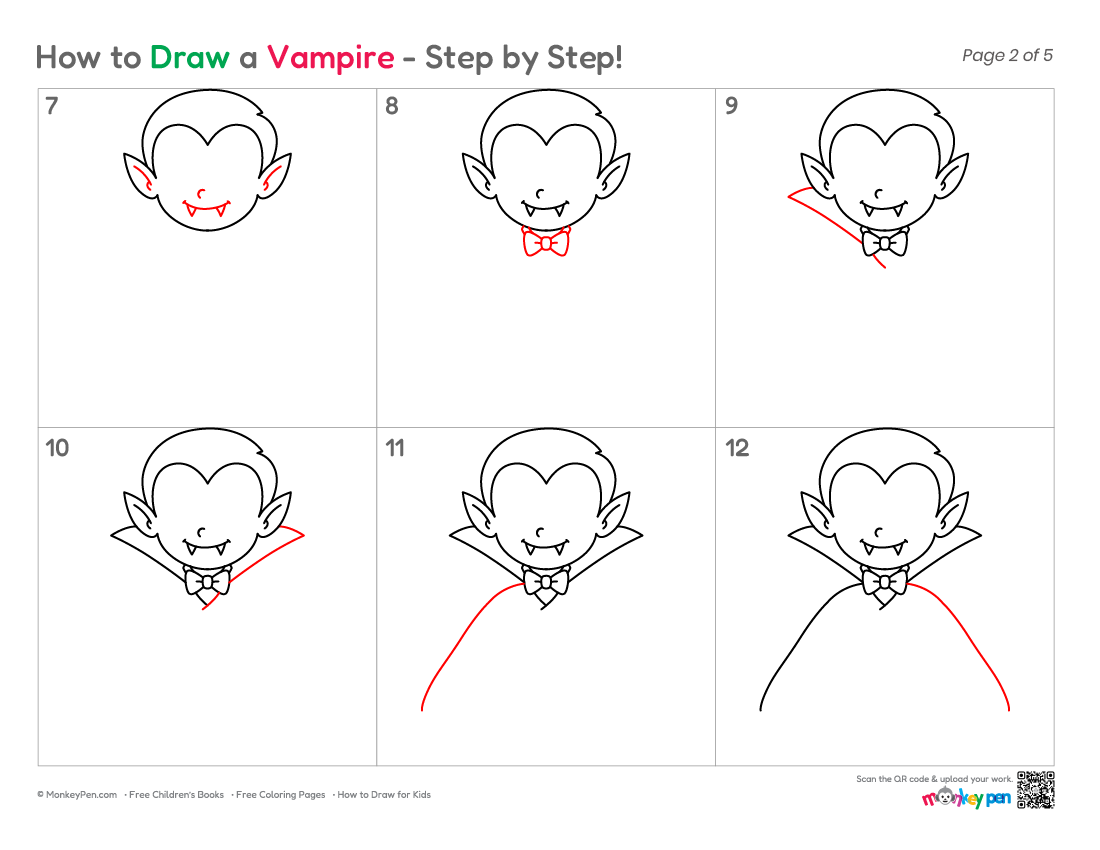 How to Draw a Vampire – Step-by-Step Halloween Drawing for Kids