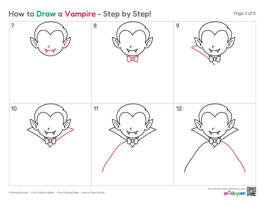 Simple Vampire How to Draw a Vampire – Step-by-Step Halloween Drawing for Kids
