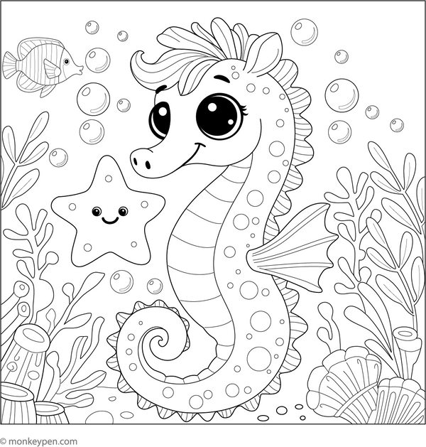 Sea Horse Coloring Book