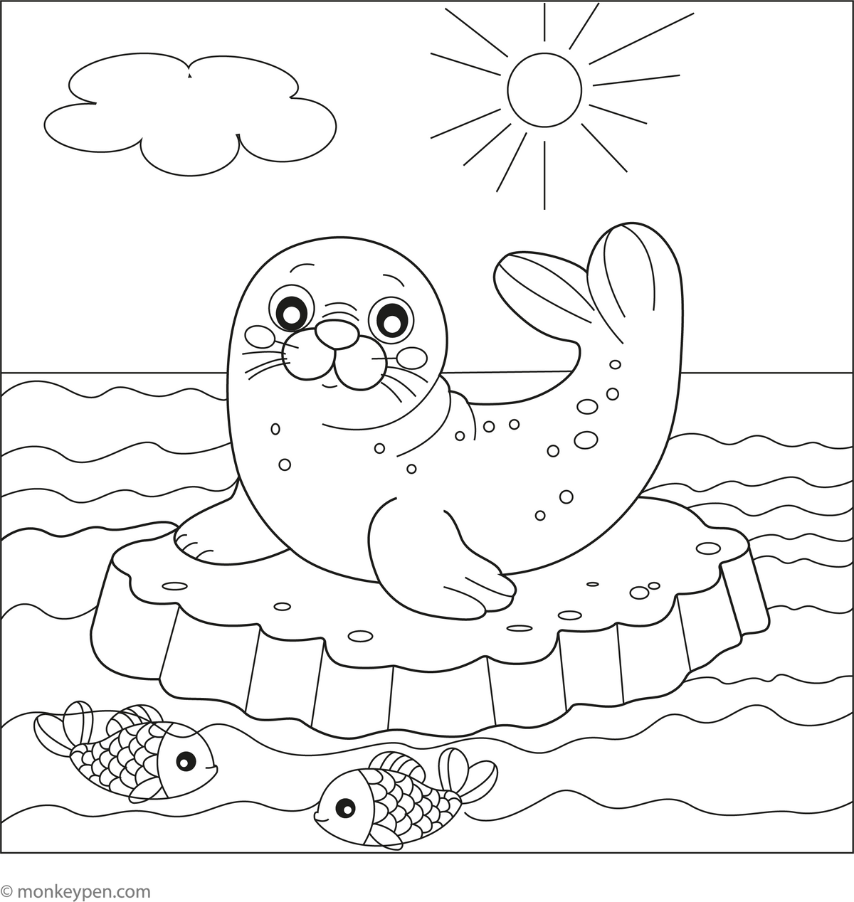 Basic Seal Colouring In Free Seal Coloring Pages – Printable Ocean Fun for Kids