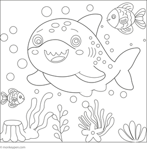 Baby Shark coloring page – free printable for kids to color and enjoy