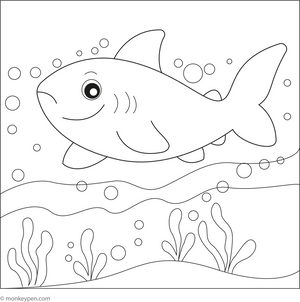 Easy Shark coloring page – free printable for kids to color and enjoy