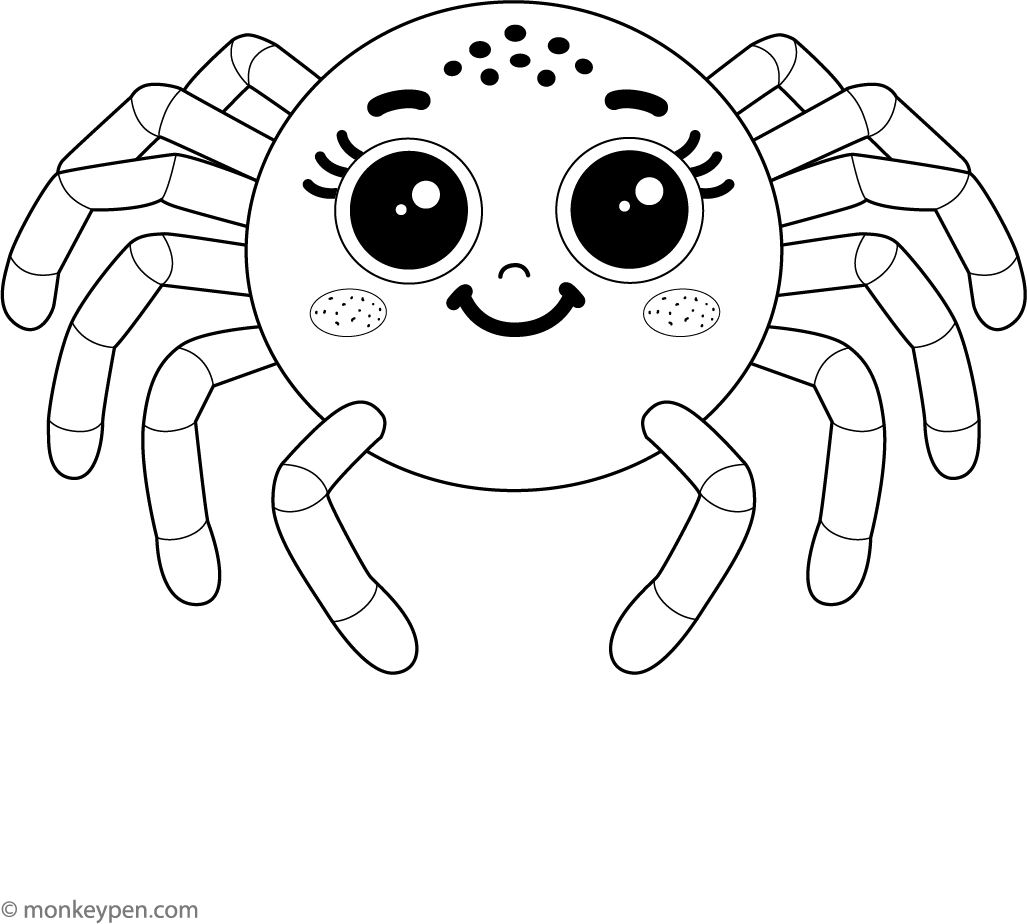 Simple Spider Printable Coloring Page for Children