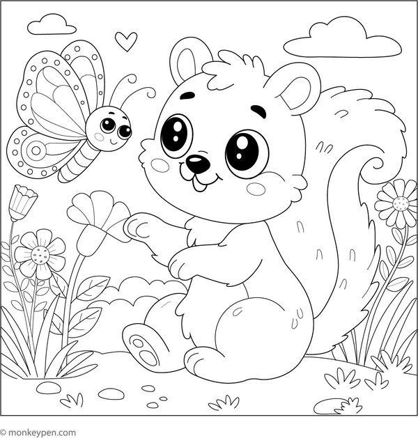 Squirrel Coloring Book
