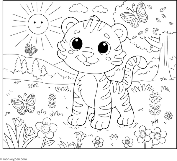 Tiger Coloring Book