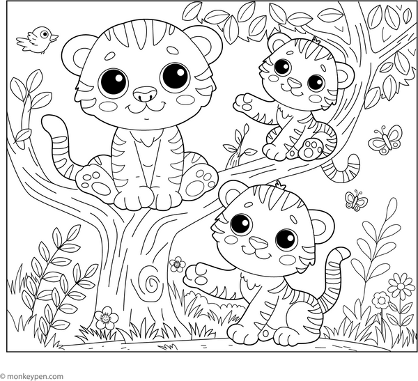 Tiger Coloring Book