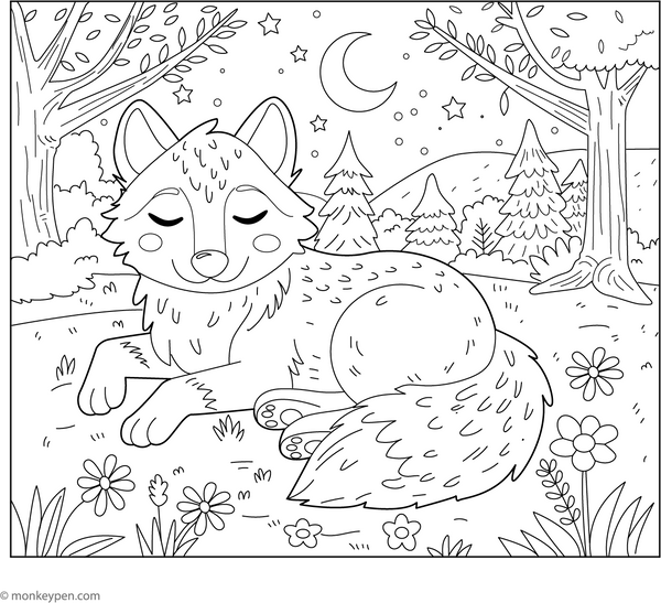 Wolf Coloring Book