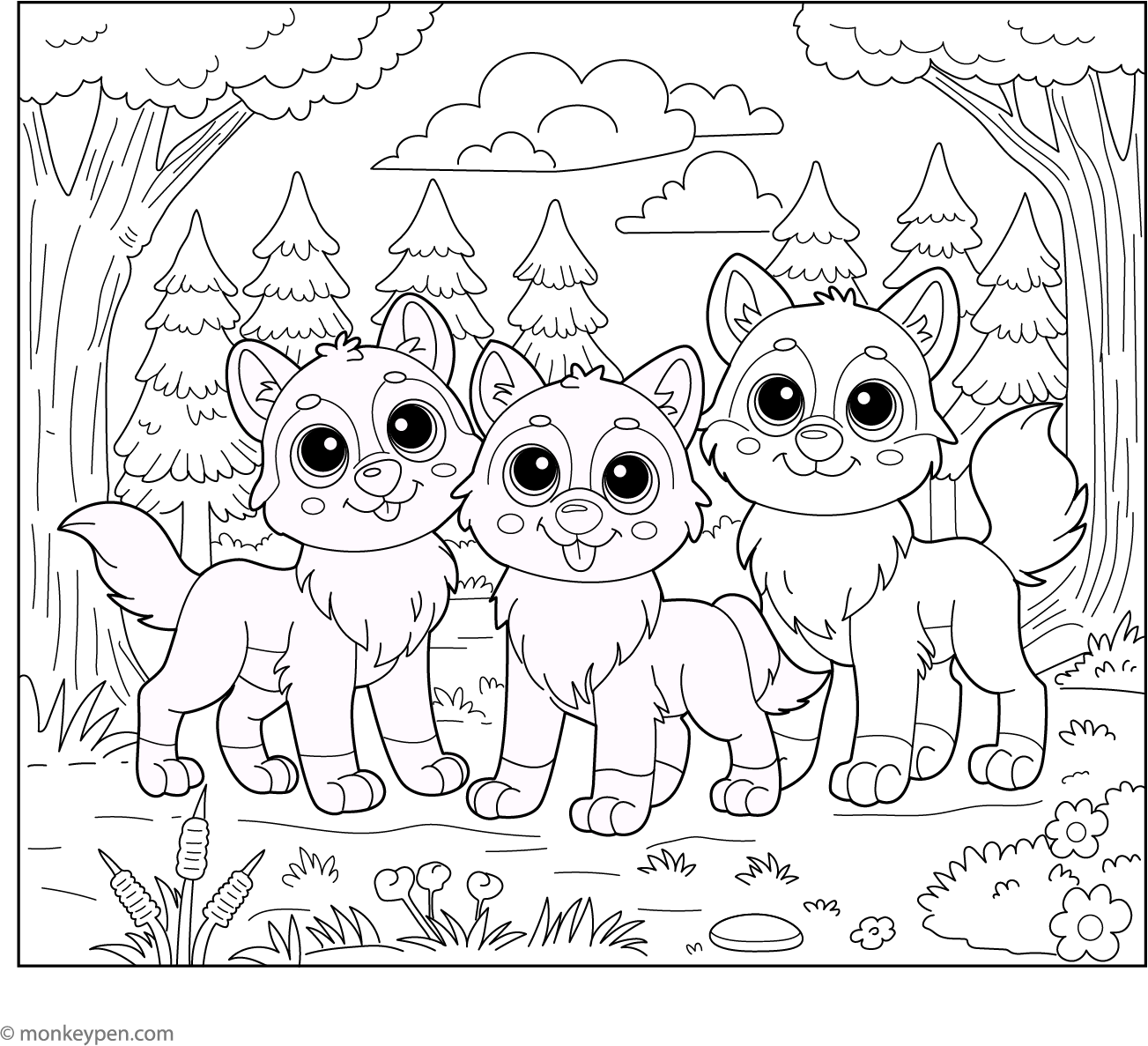 Free Wolf Coloring Pages Printable Wild Animals Free Wolf Coloring Pages Printable Wild Animals