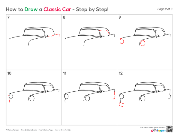 How to Draw a Classic Car – Easy Step-by-Step Vehicle Drawing for Kids