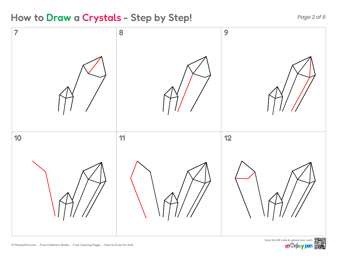 How to Draw Crystals – Simple Step-by-Step Gem Drawing for Kids