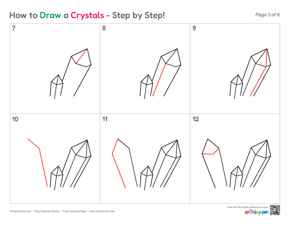 How to Draw Crystals – Step-by-Step Gem Drawing for Kids