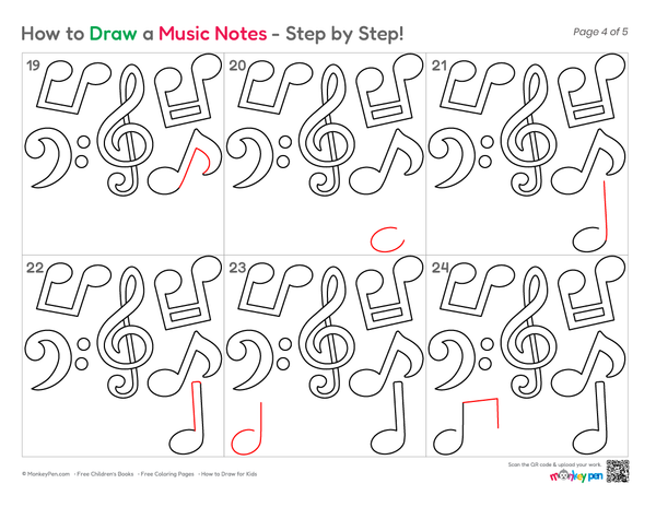 How to Draw Music Notes – Easy Step-by-Step Music Drawing for Kids