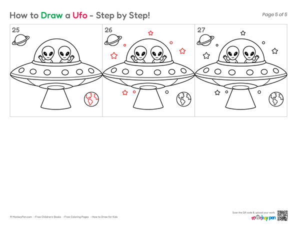 How to Draw a UFO – Easy Step-by-Step Spacecraft Drawing for Kids