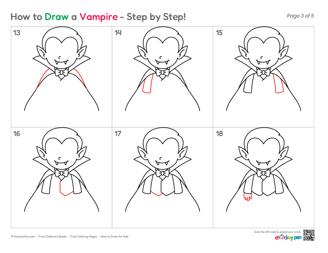 How to Draw a Vampire – Step-by-Step Halloween Drawing for Kids