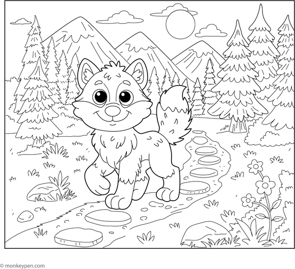 Wolf Coloring Book