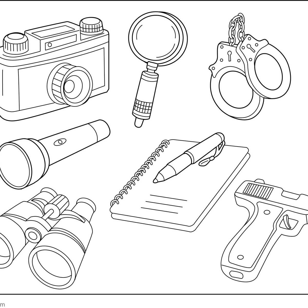 Spy Tools.pdf Spy Gadget Coloring Page – Fun Secret Agent Printable for Kids
