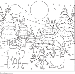 Winter Coloring Page – fun and educational printable for children