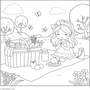 Picnic Spot Coloring Page