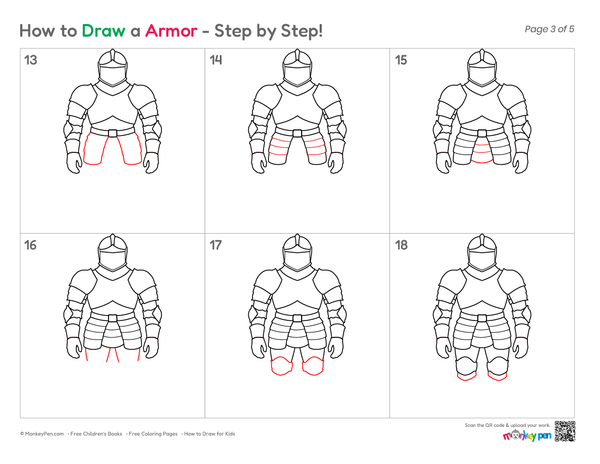 How to Draw Armor – Step-by-Step Knight Drawing for Kids