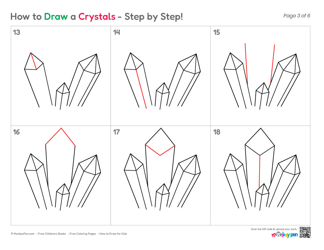 How to Draw Crystals – Simple Step-by-Step Gem Drawing for Kids