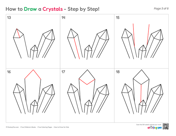 How to Draw Crystals – Step-by-Step Gem Drawing for Kids