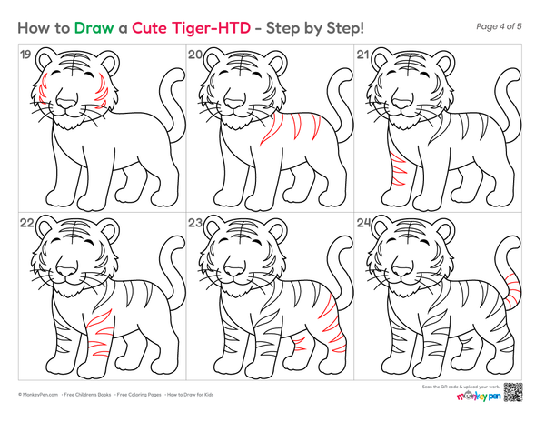 How to Draw a Cute Tiger – Easy Step-by-Step Animal Drawing for Kids
